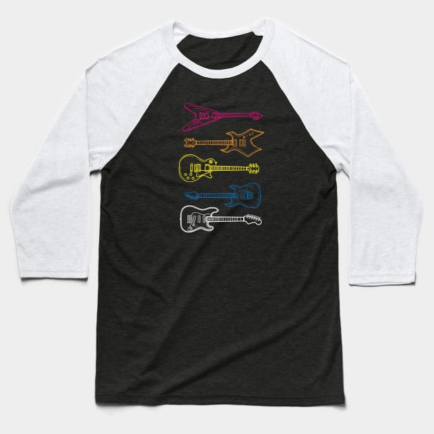 Electric Guitars for Days Baseball T-Shirt by Contentarama